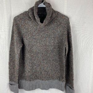 Rachel Zoe Turtleneck Sweater Wool blend Marled Fuzzy Knit Loop size Medium